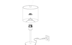 Bordslampor-Eglo Pasteri Bordslampa 40cm Nickel/Vit