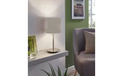 Bordslampor-Eglo Pasteri Bordslampa 40cm Nickel/Taupe