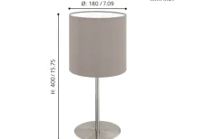 Bordslampor-Eglo Pasteri Bordslampa 40cm Nickel/Taupe