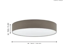 Plafonder < Eglo Pasteri Plafond 76cm Taupe