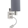 Läslampor-Eglo Pasteri Vägglampa LED 3000K 3,5W Nickel/Grå