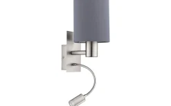 Läslampor-Eglo Pasteri Vägglampa LED 3000K 3,5W Nickel/Grå