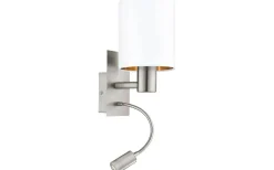 Läslampor-Eglo Pasteri Vägglampa LED 3000K 3,5W Nickel/Vit Koppar insida