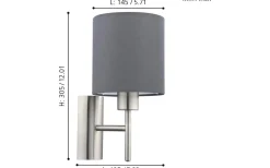 Lampetter-Eglo Pasteri Vägglampa Nickel/Grå