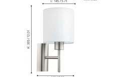 Lampetter < Eglo Pasteri Vägglampa Nickel/Vit