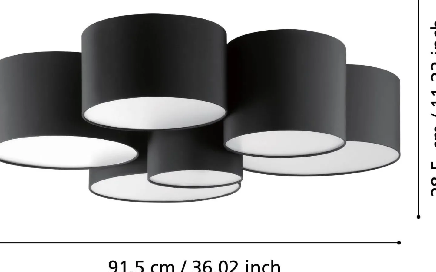 Plafonder < Eglo Pastore Plafond 99cm Svart