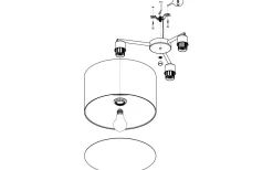 Plafonder-Eglo Pastore Plafond 61cm Svart