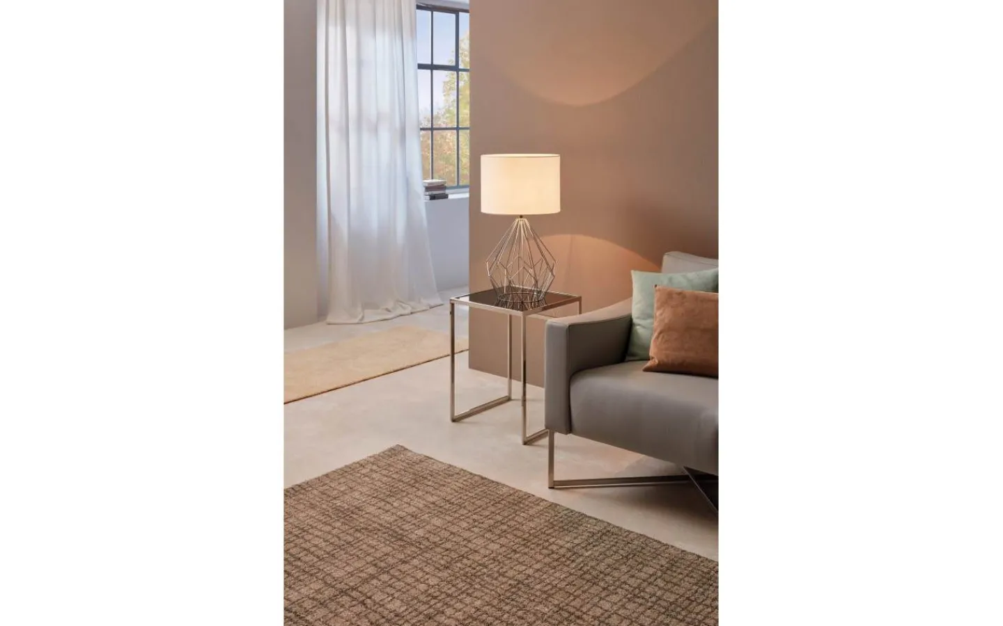 Bordslampor < Eglo Pedregal Bordslampa 65cm Krom/Vit