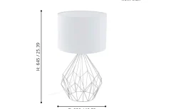 Bordslampor < Eglo Pedregal Bordslampa 65cm Krom/Vit