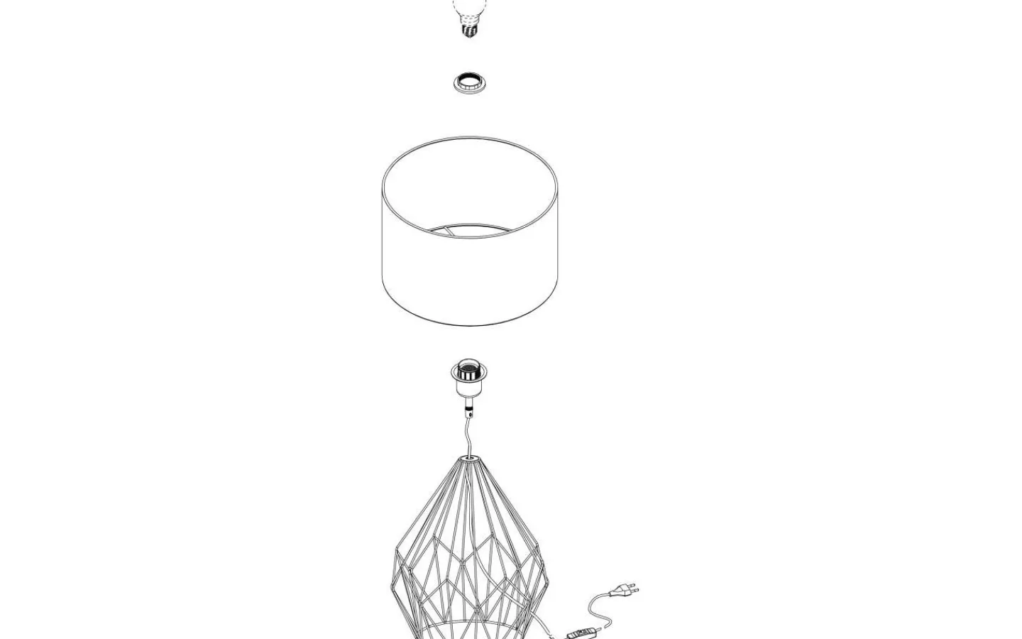 Bordslampor < Eglo Pedregal Bordslampa 65cm Krom/Vit