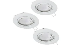 Spotlights Med Utbytbar Ljuskälla < Eglo Peneto Spotlight 3-Pack GU10 LED 3000K 3x4,6W Vit