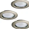 Spotlights Med Utbytbar Ljuskälla < Eglo Peneto Spotlight 3-Pack GU10 LED 3000K 3x2,8W Nickel