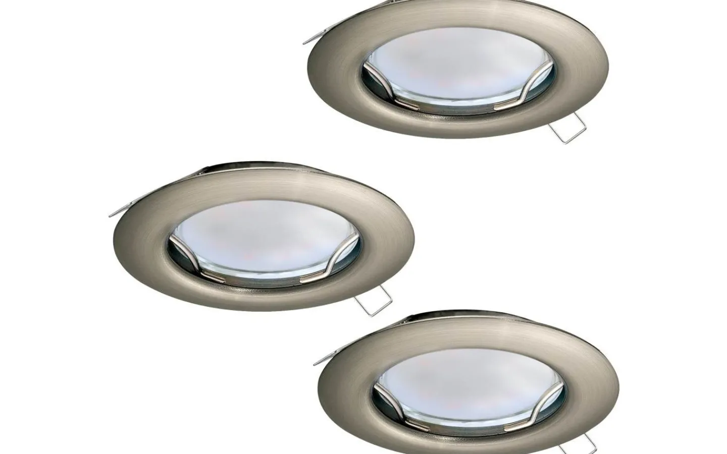 Spotlights Med Utbytbar Ljuskälla < Eglo Peneto Spotlight 3-Pack GU10 LED 3000K 3x2,8W Nickel