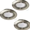 Spotlights Med Utbytbar Ljuskälla-Eglo Peneto Spotlight 3-Pack GU10 LED 3000K 3x4,6W Nickel