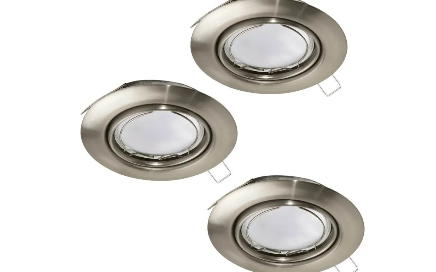 Spotlights Med Utbytbar Ljuskälla-Eglo Peneto Spotlight 3-Pack GU10 LED 3000K 3x4,6W Nickel