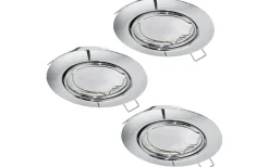 Spotlights Med Utbytbar Ljuskälla < Eglo Peneto Spotlight 3-Pack GU10 LED 3000K 3x4,6W Krom