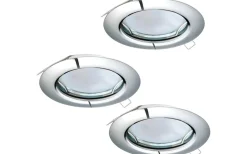 Spotlights Med Utbytbar Ljuskälla-Eglo Peneto Spotlight 3-Pack GU10 LED 3000K 3x2,8W Krom