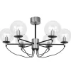 Sovrum|Stora Taklampor Ø70-150 Cm < Hallbergs Perla 6 Taklampa 6L 78cm Silver