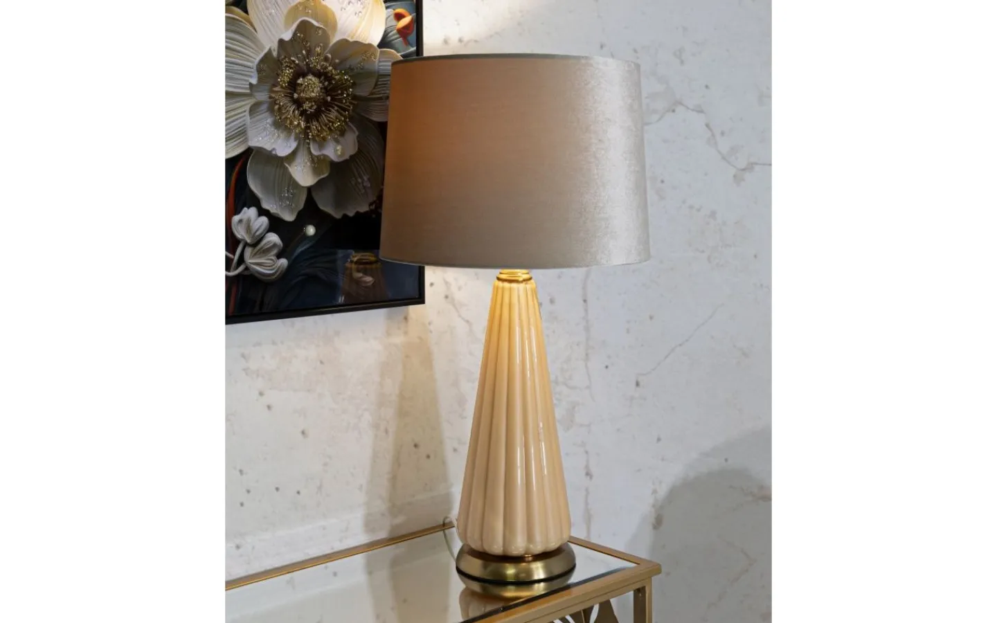 Bordslampor-Mauro Ferretti Perly Bordslampa 68,5cm Beige/Grå