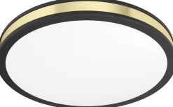 Plafonder-Eglo Pescaito Plafond 38cm LED 3000K 19,5W Svart/Guld