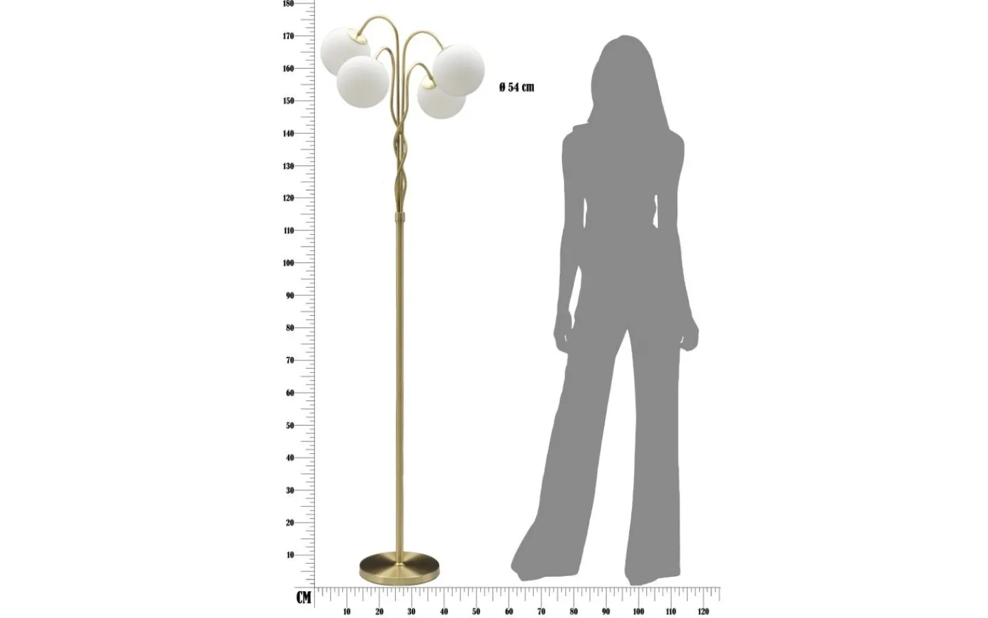 Golvlampor < Mauro Ferretti Piccolo Golvlampa 176cm Guld