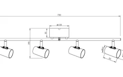 Hall & Trappa|Avlånga Takspotlights < Aneta Pilot Takspotlight 75cm 4L Vit