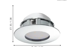 230V Led Spotlights-Eglo Pineda Spotlight LED 3000K 4,9W Krom IP44