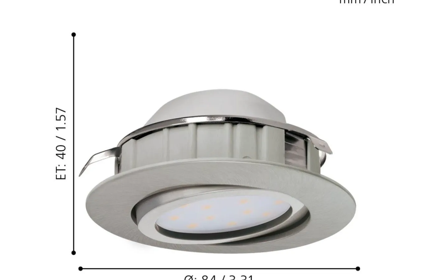 230V Led Spotlights-Eglo Pineda Spotlight LED 3000K 5,5W Nickel
