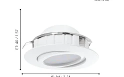 230V Led Spotlights < Eglo Pineda Spotlight LED 3000K 5,5W Vit