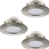 230V Led Spotlights < Eglo Pineda Spotlight 3-Pack LED 3000K 3x4,9W Nickel IP44