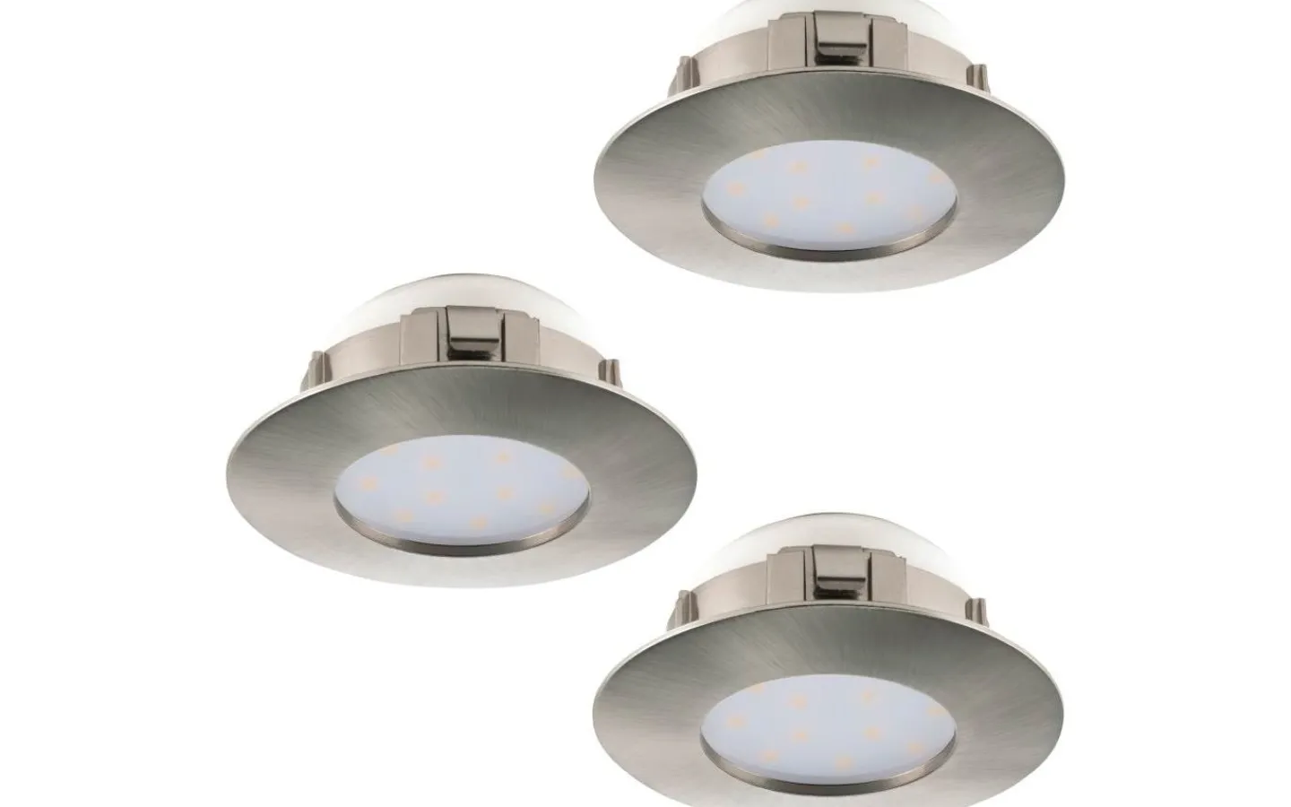 230V Led Spotlights < Eglo Pineda Spotlight 3-Pack LED 3000K 3x4,9W Nickel IP44