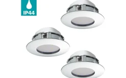 230V Led Spotlights < Eglo Pineda Spotlight 3-Pack LED 3000K 3x4,9W Krom IP44