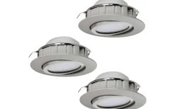230V Led Spotlights-Eglo Pineda Spotlight 3-Pack LED 3000K 3x4,9W Nickel