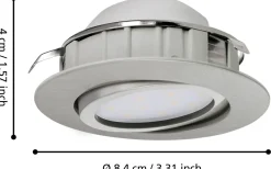 230V Led Spotlights-Eglo Pineda Spotlight 3-Pack LED 3000K 3x4,9W Nickel
