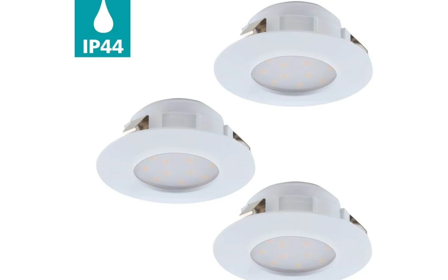 230V Led Spotlights-Eglo Pineda Spotlight 3-Pack LED 3000K 3x4,9W Vit IP44