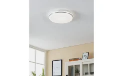 Badrumslampor Tak < Eglo Pinetto Plafond 34cm LED 4000K 15,6W Vit/Krom IP44