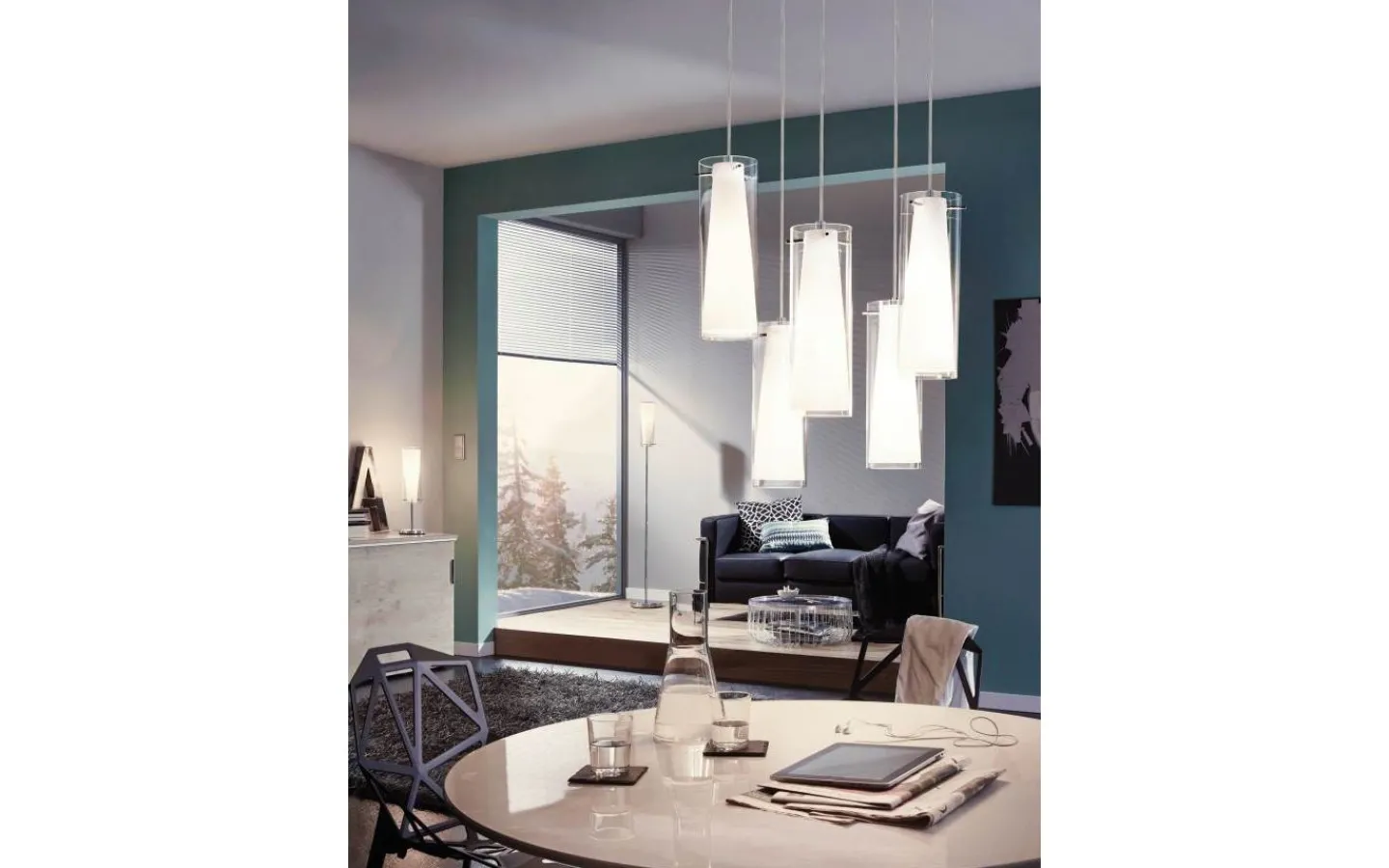 Bordslampor < Eglo Pinto Bordslampa 50cm Opal/Krom