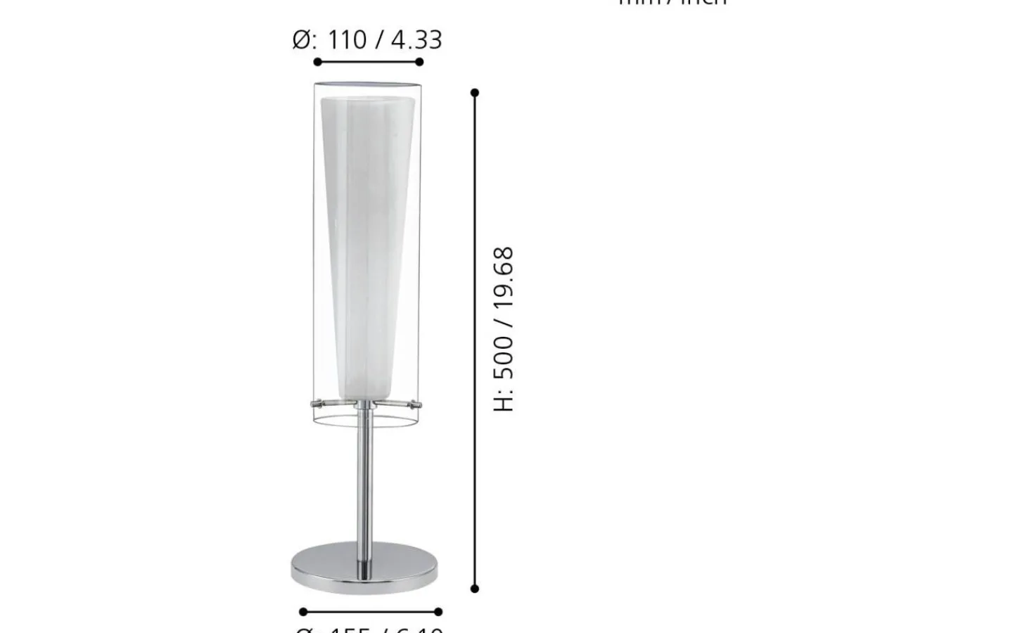 Bordslampor < Eglo Pinto Bordslampa 50cm Opal/Krom