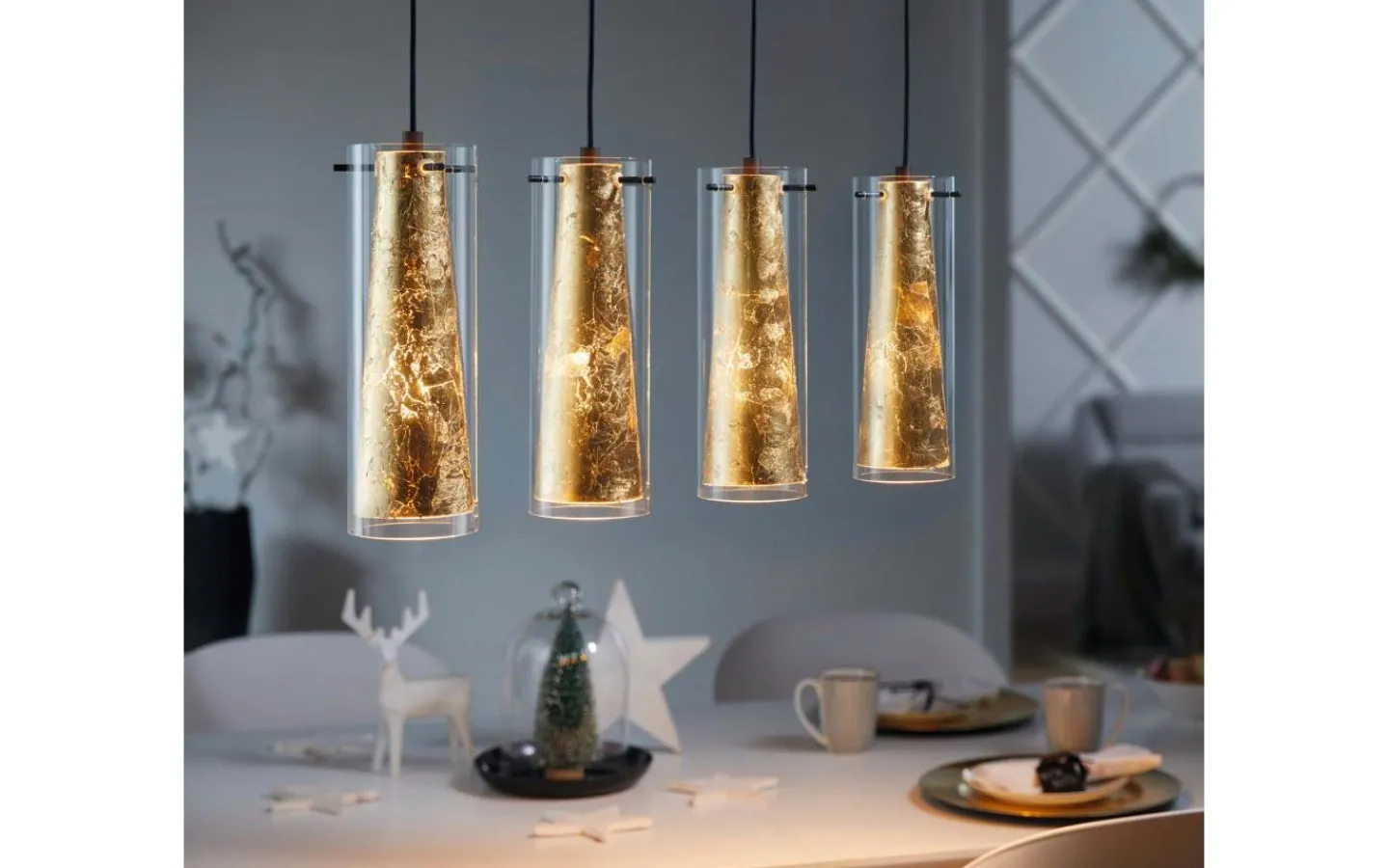 Stora Taklampor Ø70-150 Cm-Eglo Pinto Gold Taklampa 91cm Guld