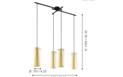 Stora Taklampor Ø70-150 Cm-Eglo Pinto Gold Taklampa 91cm Guld