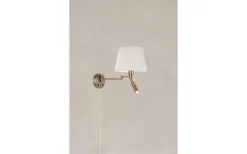 Läslampor-Markslojd Pivot Vägglampa Offwhite/Antikmässing
