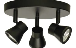Runda Takspotlights|Takspot Med 3 Lampor < Aneta Pluto Takspotlight 20cm LED 3x5W 3000K Svart