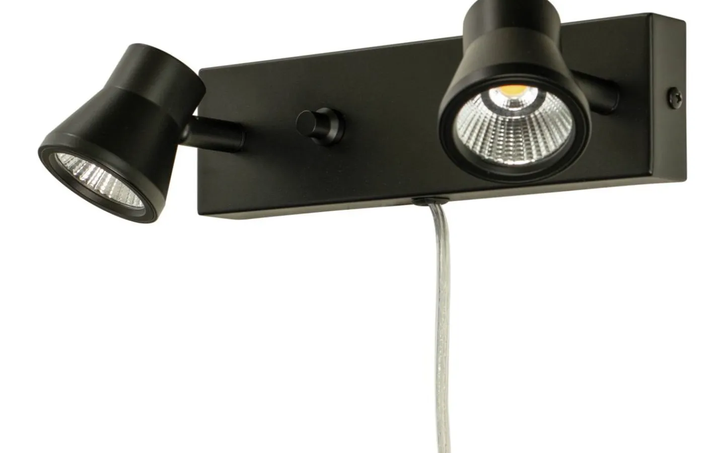 Läslampor-Aneta Pluto Vägglampa Dubbel LED 2x5W 3000K Svart