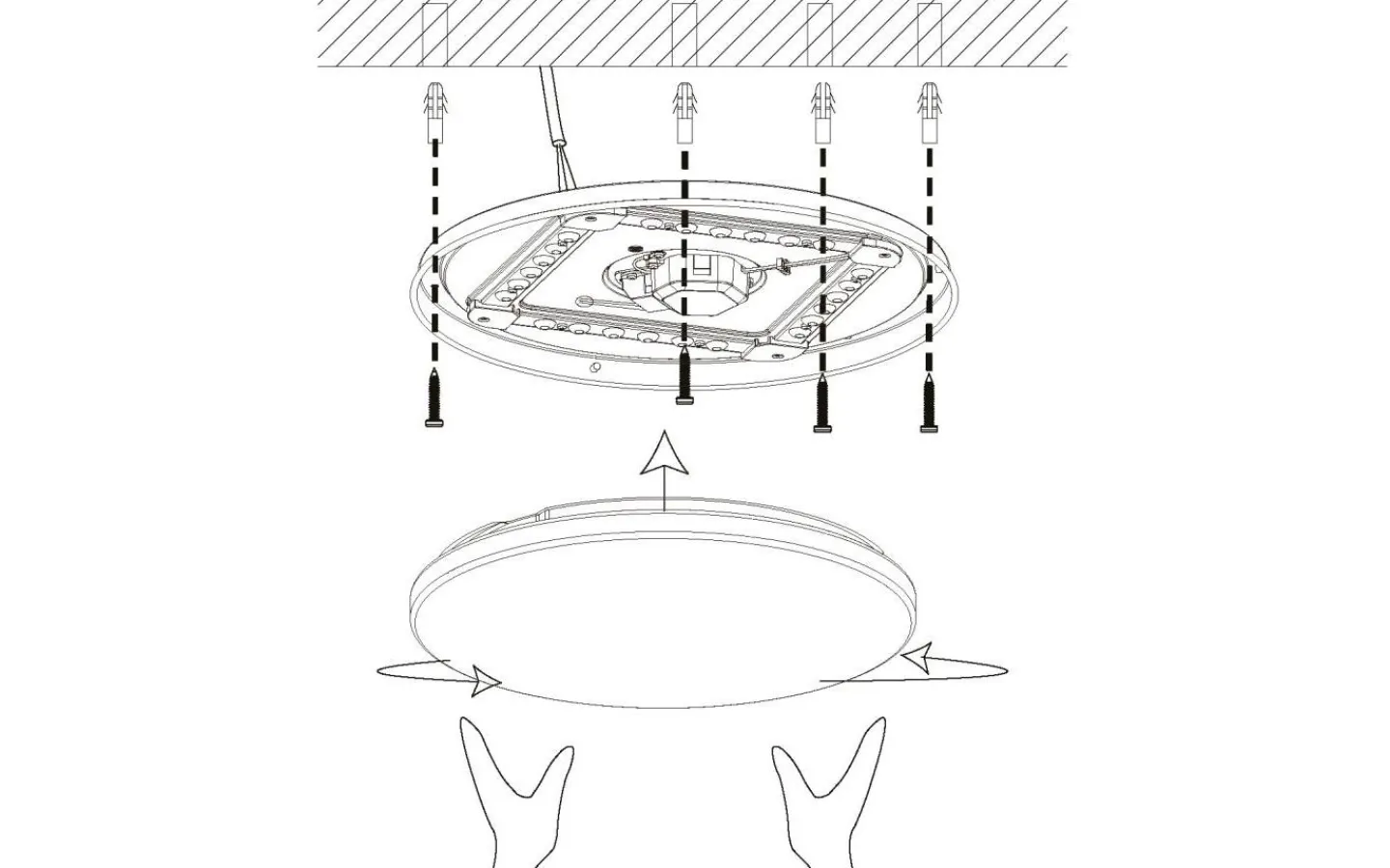 Plafonder < Eglo Pogliola Plafond 50cm LED 4000K 32,4W Kristall Vit