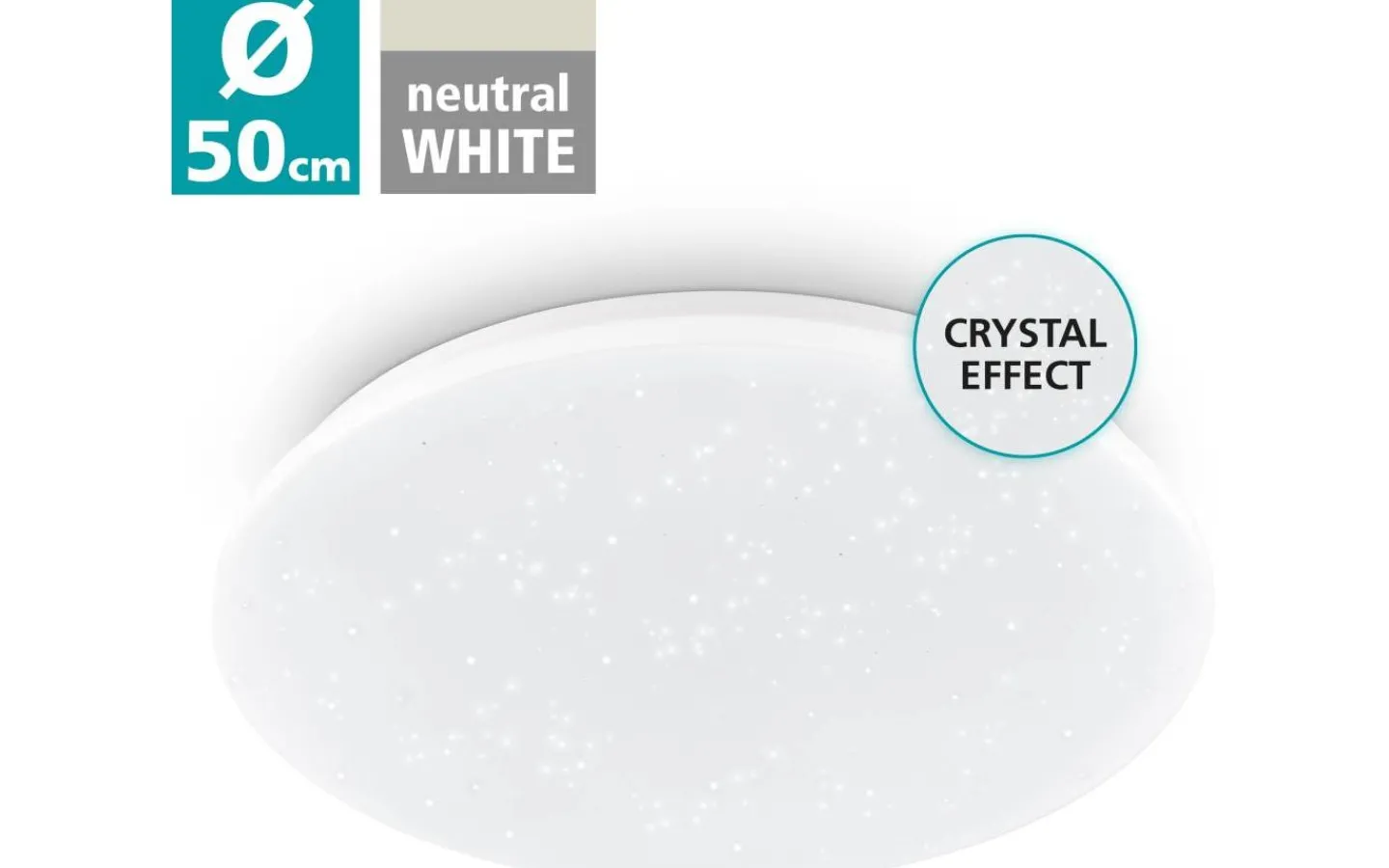 Plafonder < Eglo Pogliola Plafond 50cm LED 4000K 32,4W Kristall Vit