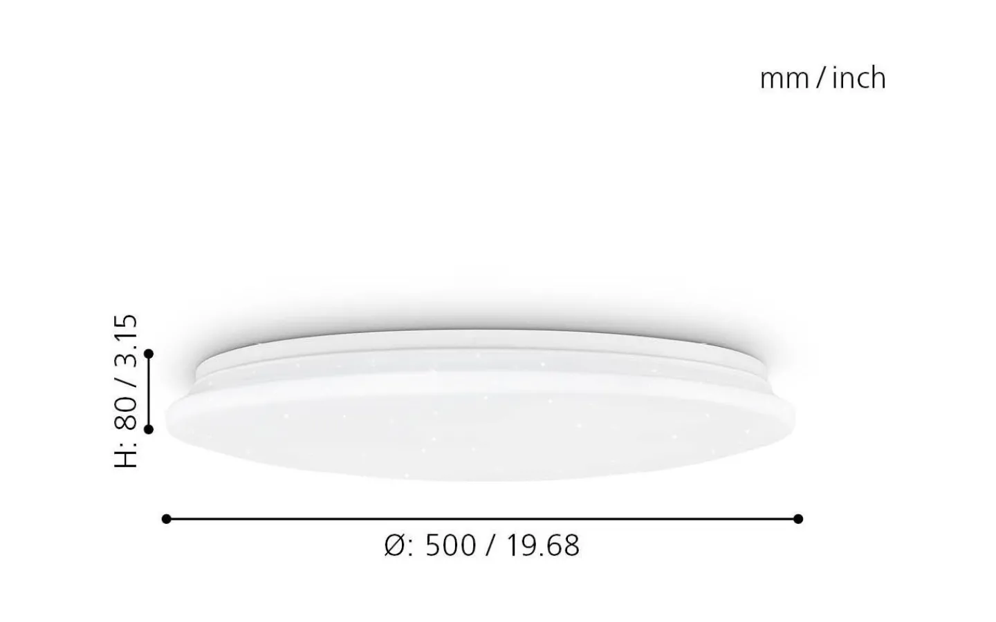 Plafonder < Eglo Pogliola Plafond 50cm LED 4000K 32,4W Kristall Vit
