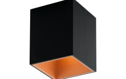 Plafonder < Eglo Polasso Takspotlight 10x10cm LED 3000K 3,3W Svart/Koppar