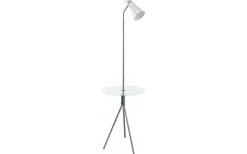 Golvläslampor-Eglo Policara Golvlampa 159cm Nickel/Vit
