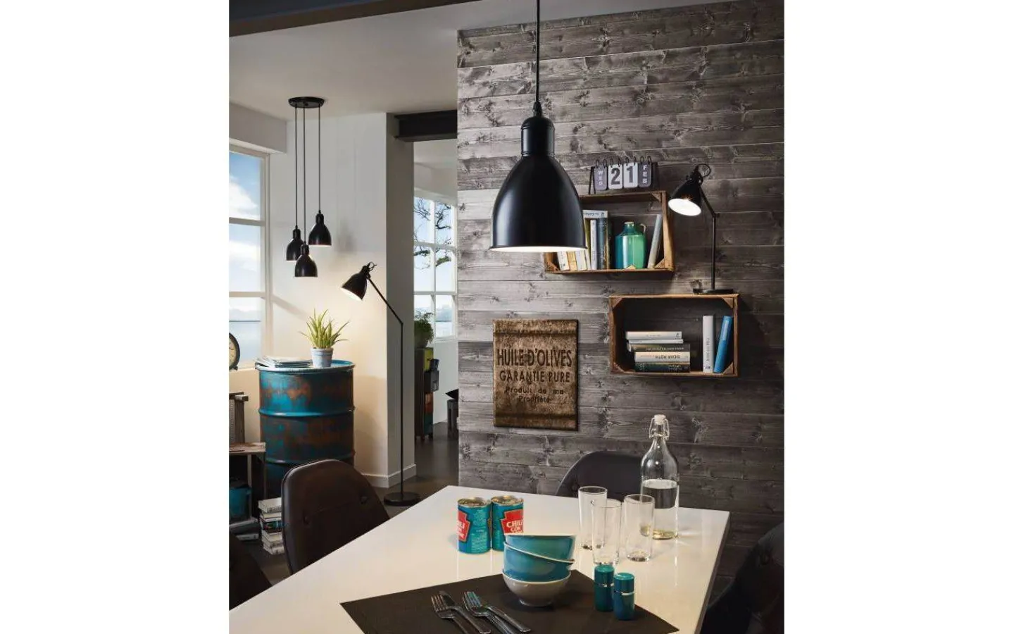 Golvläslampor < Eglo Priddy Golvlampa Svart