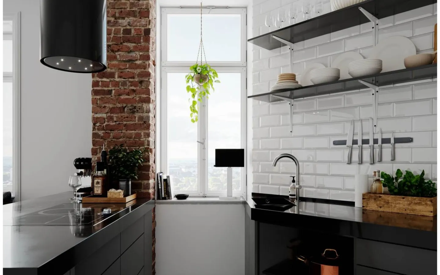 Bordslampor < By Rydens Prime Bordslampa 47cm Krom/Svart